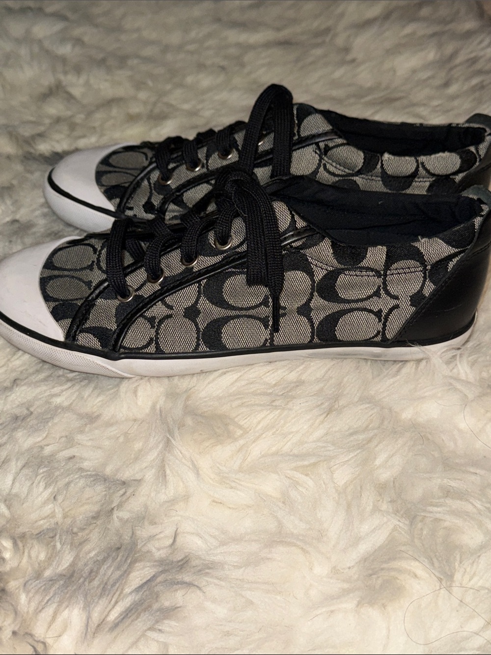 Coach Baret Black and Gray Signature Canvas Lace-Up Sneakers - Picture 6 of 6